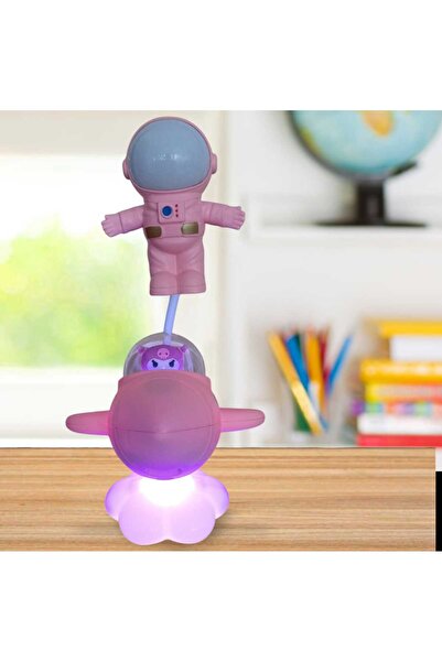 Genel Markalar Pembe mini roket masa lambası şarjlı, sevimli ve kullanışlı ay...