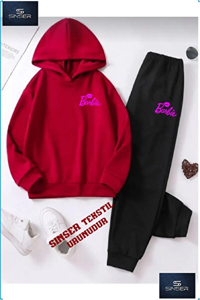 SS SİNSER Set de trening pentru copii cu glugă, imprimat cu „BARY OPUCUKLU LOGO”