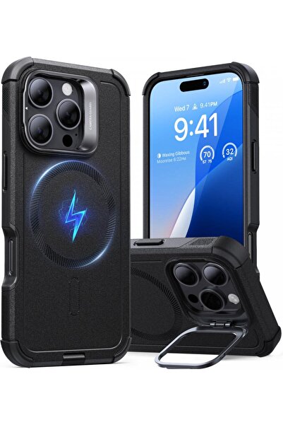 ESR iPhone 16 Pro Max Uyumlu Cyber Tough Halolock Magsafe Standlı Silikon Kıl...