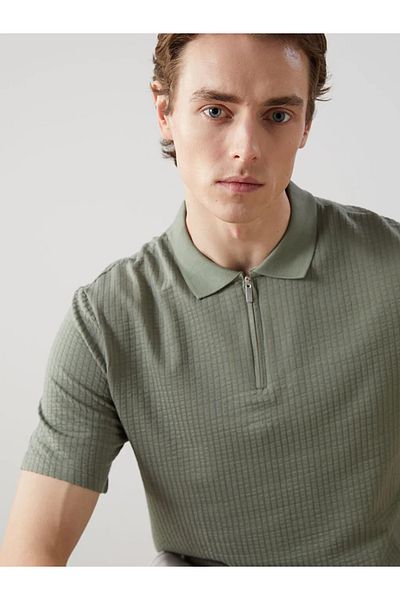 LC Waikiki Pánske textúrované tričko Lcw Vision Polo Golier s krátkym rukávom