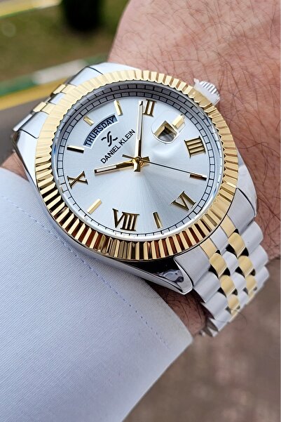 Daniel Klein Gold Gümüş Renk 42 mm Erkek Kol Saati