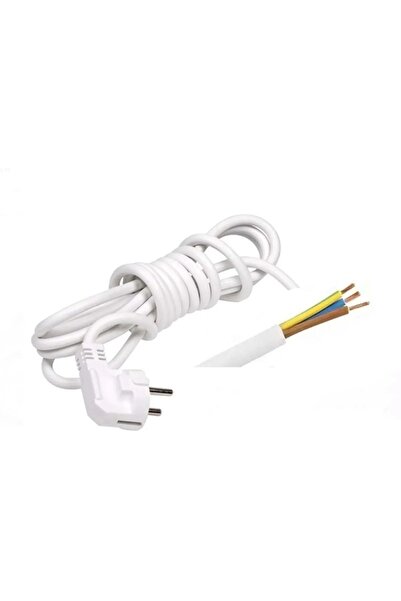 Masfitech Cihaz Fişli Ttr Topraklı Kablo 3 X 1 Mm 2 Metre Beyaz