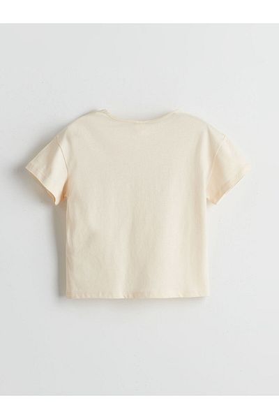 LC Waikiki LCW Kids Crew Neck Ribbon Detailed Girl's Tisort для дівчаток