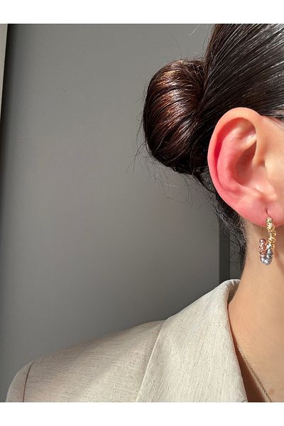 Ressia Dorika Stones Three Colors Women's Earrings