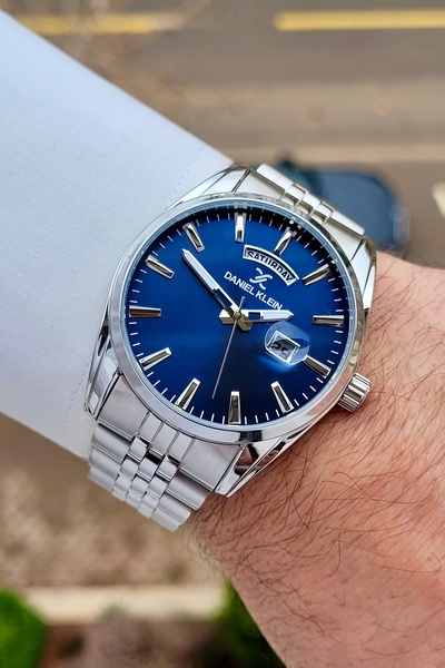 Daniel Klein Kadranı Lacivert Kordonu Silver Renk 24 Ay Garantili 42 mm Erkek...