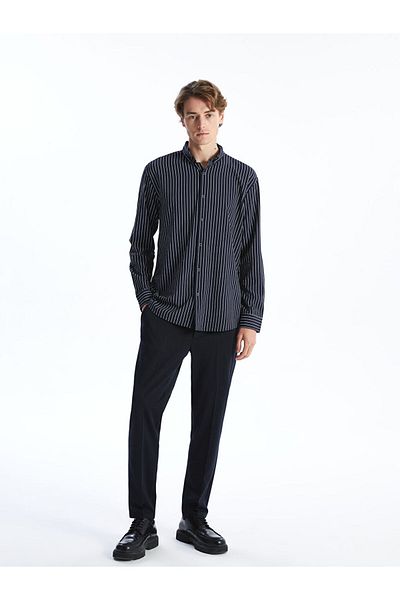 LC Waikiki Ανδρικό μακρυμάνικο ριγέ πουκάμισο LCW Vision Regular Fit