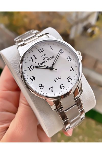 Daniel Klein Brand Silver Color Waterproof Men's Wristwatch - With Bracelet Gift