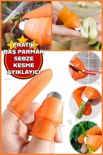 İnfeta Pratik Baş Parmak Koruyucu Eldiven Sebze Meyve Soyucu Kesme Ayıklayıcı...