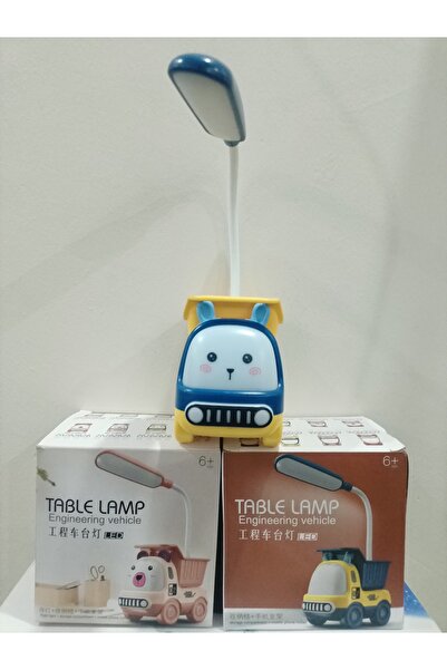 Mugs and love Mavi sevimli kamyon masa lambası