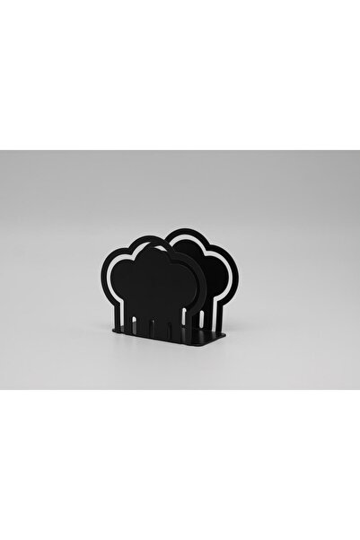 MAVİ TREND Black Metal Table Top - Tableware Decorative Napkin Holder Chef Ha...