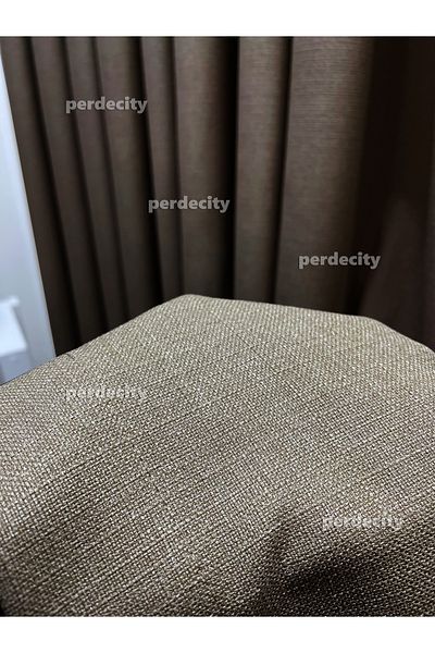 PERDECITY Natural Linen Background Curtain Single Wing (No Pleats) Straight Sewing
