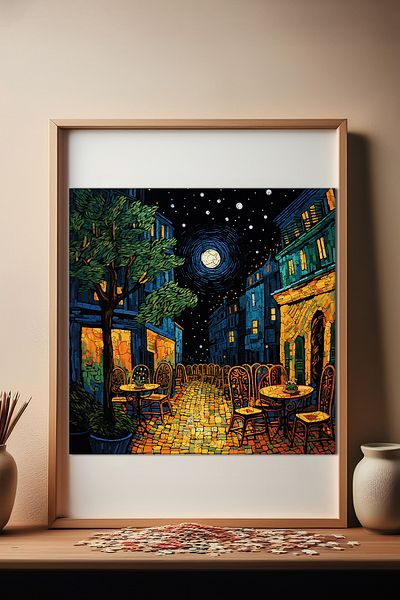 Pinecone Van Gogh Cafe Terraesta - Wooden Puzzle, 353 Pieces, 29X29 Cm, Unique Puzzle S1-32