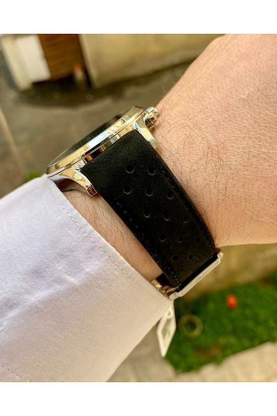 Reward Chaporone Black Color Suede Cord Men's Wrist Watch Valentine's Day Gift