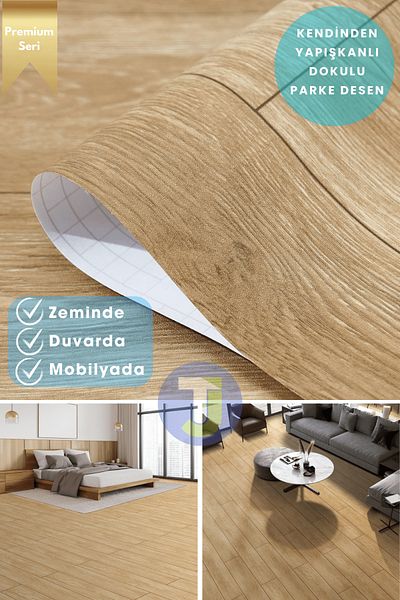 Technojet Pardoseală cu model din lemn de esență tare texturată premium - acoperire pentru bucătărie, perete și dulap 60cmX300cm