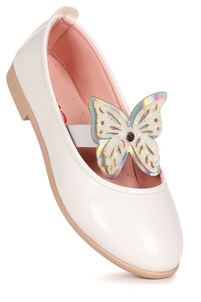 KARAMAZI Pantofi de balerină pentru fete Karamazı Kids Menz din piele lăcuită fluture elastic