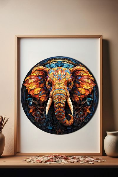 Pinecone بازل خشبي ملون - بازل فريد من نوعه 252 قطعة، رقائق لاصقة، 29x29 سم A1-07