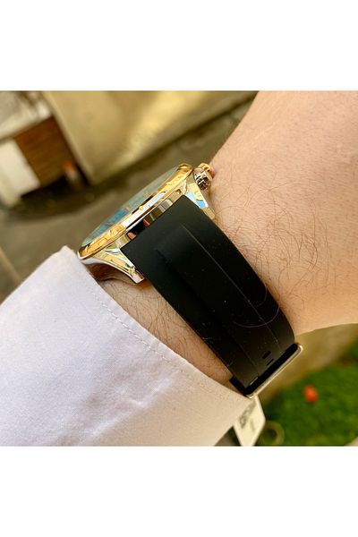 Reward Chaporone Black Color Silicone Cord Waterproof Men Wrist Watch