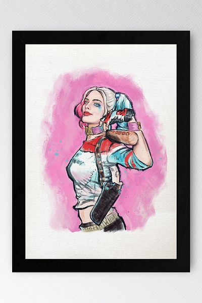 Saturn Pictură înrămate Harley Quinn - Pictură poster de film