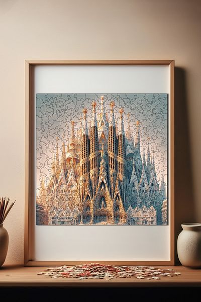Pinecone لغز La Sagrada Familia الخشبي - أحجية الصور المقطوعة الفريدة للبالغين S1-20