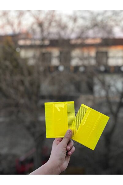 Metler 2 Adet Çift Yönlü Tarak Ince Kalın Bit Tarağı Cep Tarak Sarı Renk