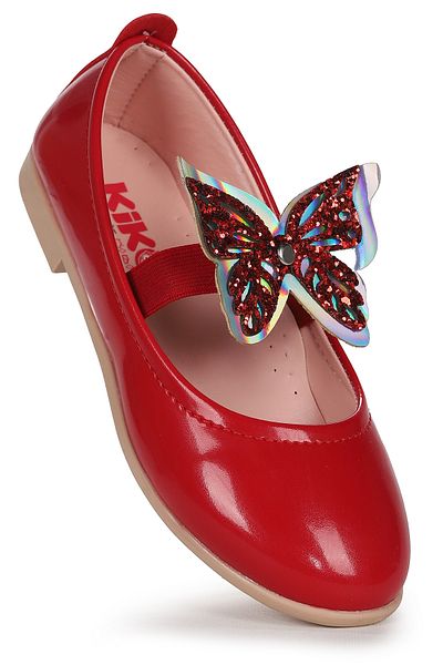 KARAMAZI Karamazı Kids Menz Patent Leather Butterfly Elastic Girls' Ballerina Shoes