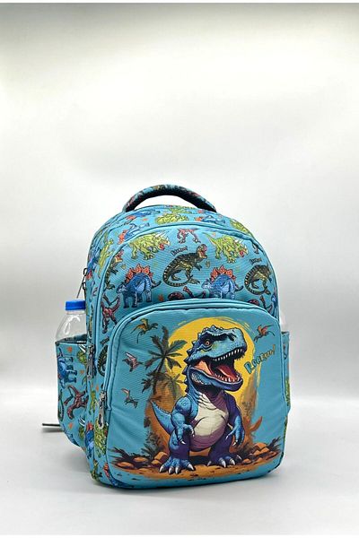 Bevitton Elementary School Bag Dinosaur Patterned 3-Piece Set Boys' Primary School Bag