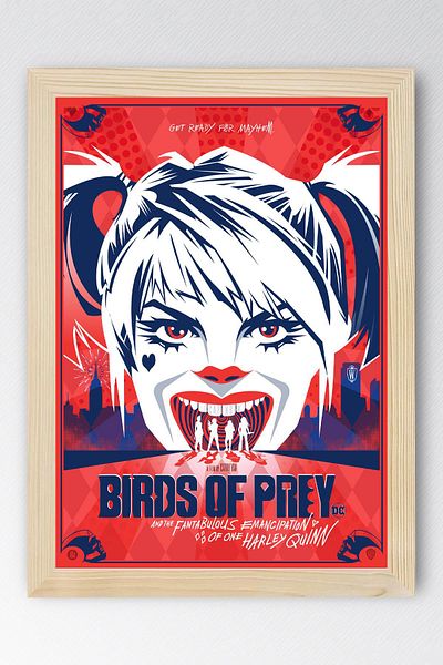 Saturn Harley Quinn Framed Painting - Birds of Prey Movie Poster Painting