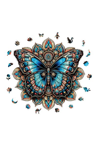 Pinecone بازل خشبي منقوش ماندالا - 250 قطعة، فريد، 29x29 سم Wz-06