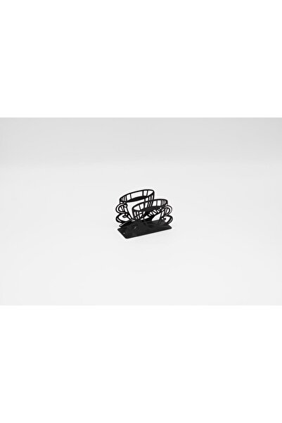 MAVİ TREND Black Metal Table Top - Tableware Decorative, Napkin Holder Coffee Cup Model