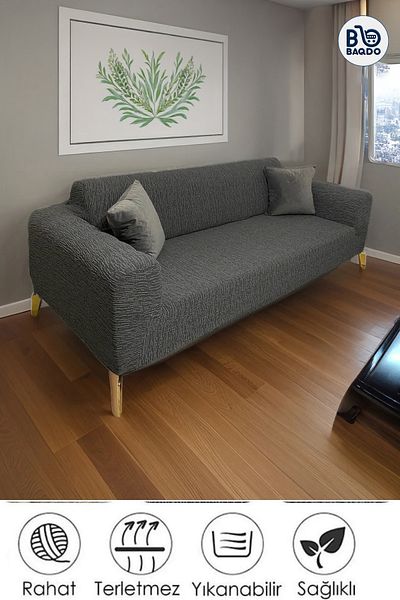 BAQDO Jacquard 3-Seater Seat Cover Quality, Elastic, Stretch, Flexible, Sofa Bed, Couch Cover Washable