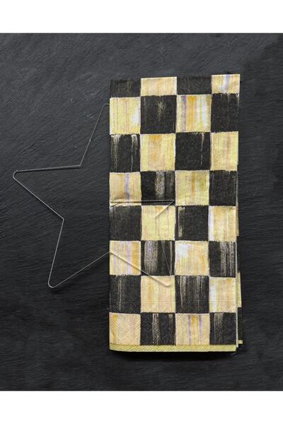 Tara Stüdyo Şeffaf Cam Görünümlü Yıldız Şeklinde 6 Adet Peçete Yüzüğü