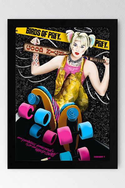 Saturn Pictură înrămată Harley Quinn - Pictură poster film Birds Of Prey
