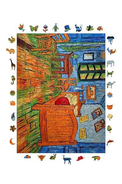 Pinecone غرفة نوم في Van Gogh Arles - بازل خشبي، قطعة فريدة من نوعها، بازل قطع 450 قطعة، 29x39 سم R1-13