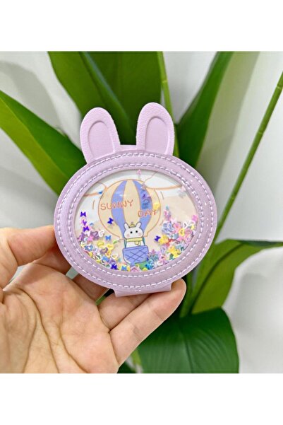 PEKİBU BONCUKLU MİNİ CEP ÇANTA AYNASI TAVŞAN MOR