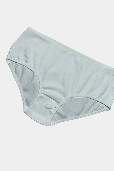 Gizli Butik High Waist Corded Cotton Women's Panties - Ecru