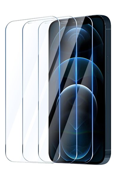 Evax 3'lü Paket iPhone 12 Pro Uyumlu Temperli HD+ Cam Ekran Koruyucu (3'lü Pa...