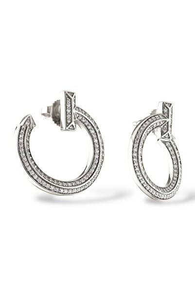 neslyaccessories Silver Brand Model Earrings (L Size)