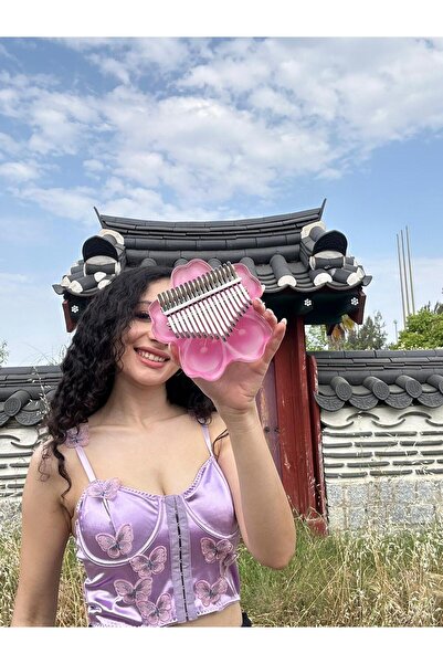 miniarpturkiye 17 Telli Epoksi Sakura Kalimba Hardcase Taşıma Çantası Hediye