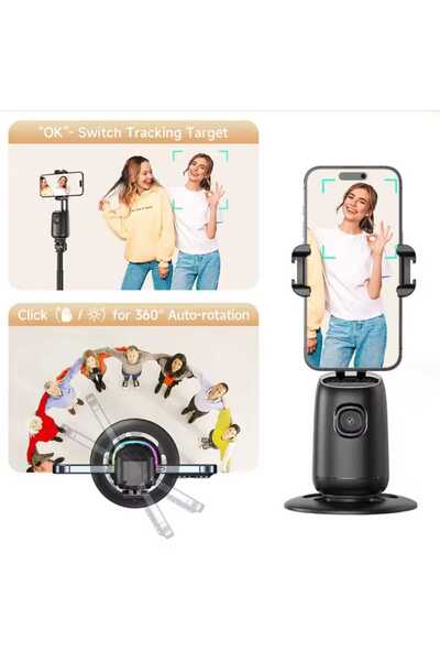 Asfal Yüz Takibi Yapan 360° Dönen Gimbal Telefon Sabitleyici Video Çekimi İçi...