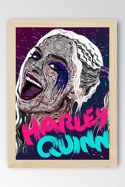 Saturn Harley Quinn Framed Painting - Movie Poster Painting