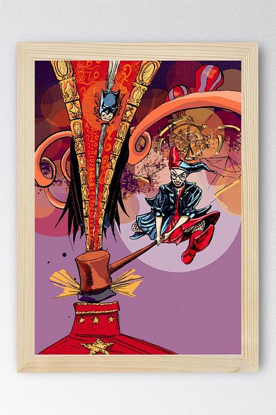 Saturn Harley Quinn Framed Painting - Movie Poster Painting