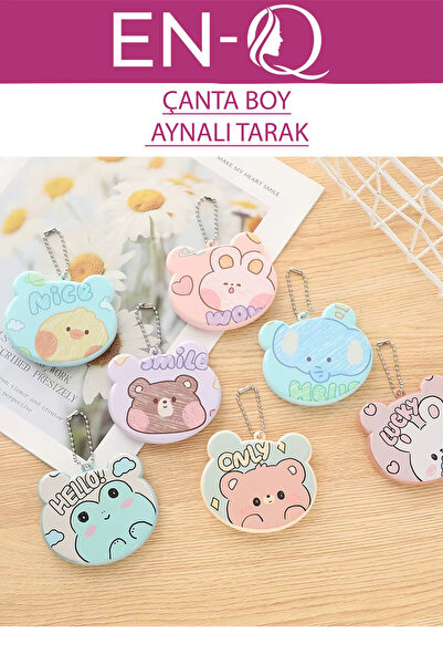 ENQ Sevimli  Çanta Boy Aynalı Tarak