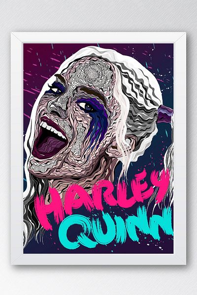 Saturn Pictură înrămate Harley Quinn - Pictură poster de film