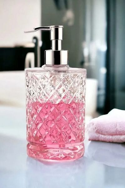 Woodcept Luxury Glass Liquid Soap Dispenser Dishwashing Liquid Bottle 500 ml