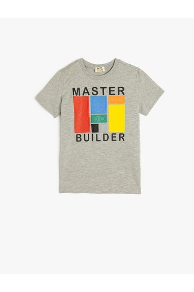 Koton New Season Game Themed Short Sleeve Crew Neck T-Shirt
