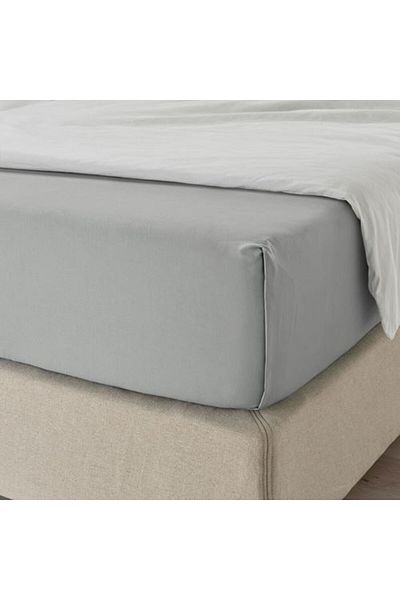 IKEA - Dvala, Double Bed Sheet, Light Gray, 240X260 cm
