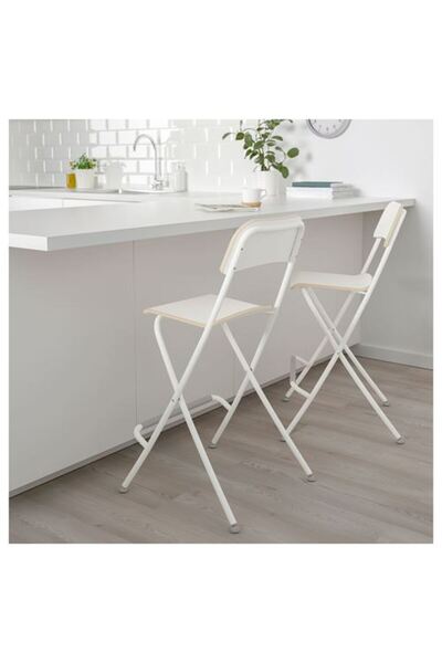 IKEA - FRANKLIN, bar sandalyesi, beyaz, 63 cm