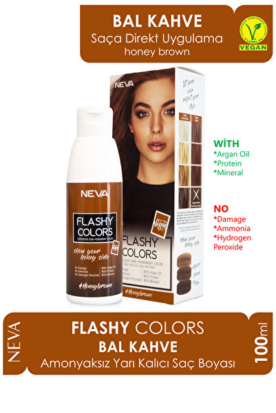 Neva Flashy Colors Yarı Kalıcı Saç Boyası Honey Brown / Bal Kahve 100 ml