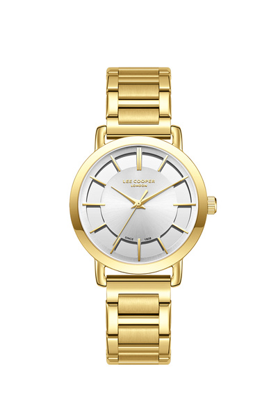 Lee Cooper ساعة لي كوبر النسائية التناظرية بمينا فضية - LC08037.130