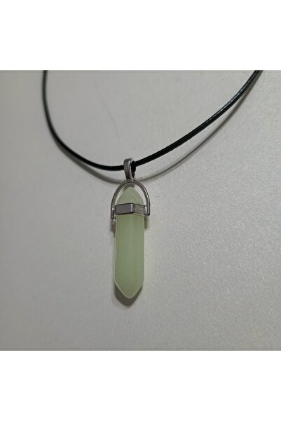 M sadık Fosforlu Karanlıkta Parlayan Doğal Taşlı Çubuk Trend  Kolyesi